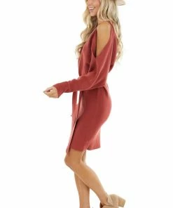 Bluivy Dusty Maroon Long Dolman Sleeve Dress With Cold Shoulder Dresses 33 Bluivy Dusty Maroon Long Dolman Sleeve Dress With Cold Shoulder Dresses