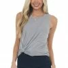 Style Melody Steel Lightweight Sleeveless Knit Top With Pocket Tops