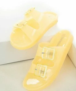 FORTUNE DYNAMIC Buttercream Double Buckle Jelly Slip On Sandal