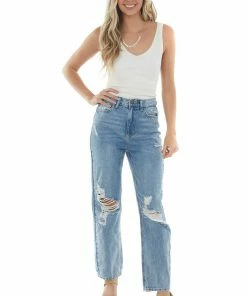 Sneak Peek Medium High Rise Destroyed Relaxed 90s Jeans