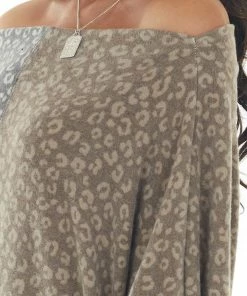 143 Story Light Walnut Leopard Print Colorblock Knit Top Tops 33 143 Story Light Walnut Leopard Print Colorblock Knit Top Tops