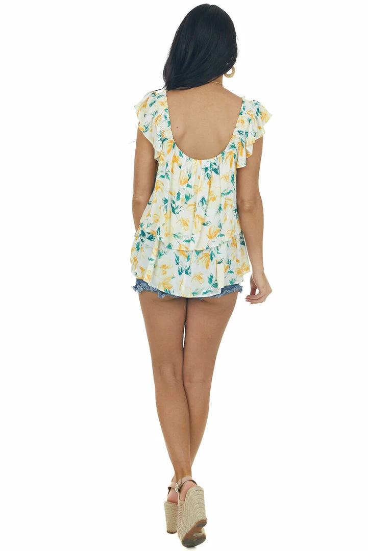 Ces Femme Amber Floral Print Ruffle Tiered Woven Top Tops 15 Ces Femme Amber Floral Print Ruffle Tiered Woven Top Tops