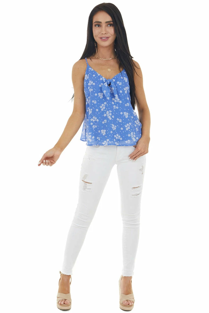Lush Clothing Cornflower Floral Print Sleeveless Blouse With Tie Detail Tops 17 Lush Clothing Cornflower Floral Print Sleeveless Blouse With Tie Detail Tops