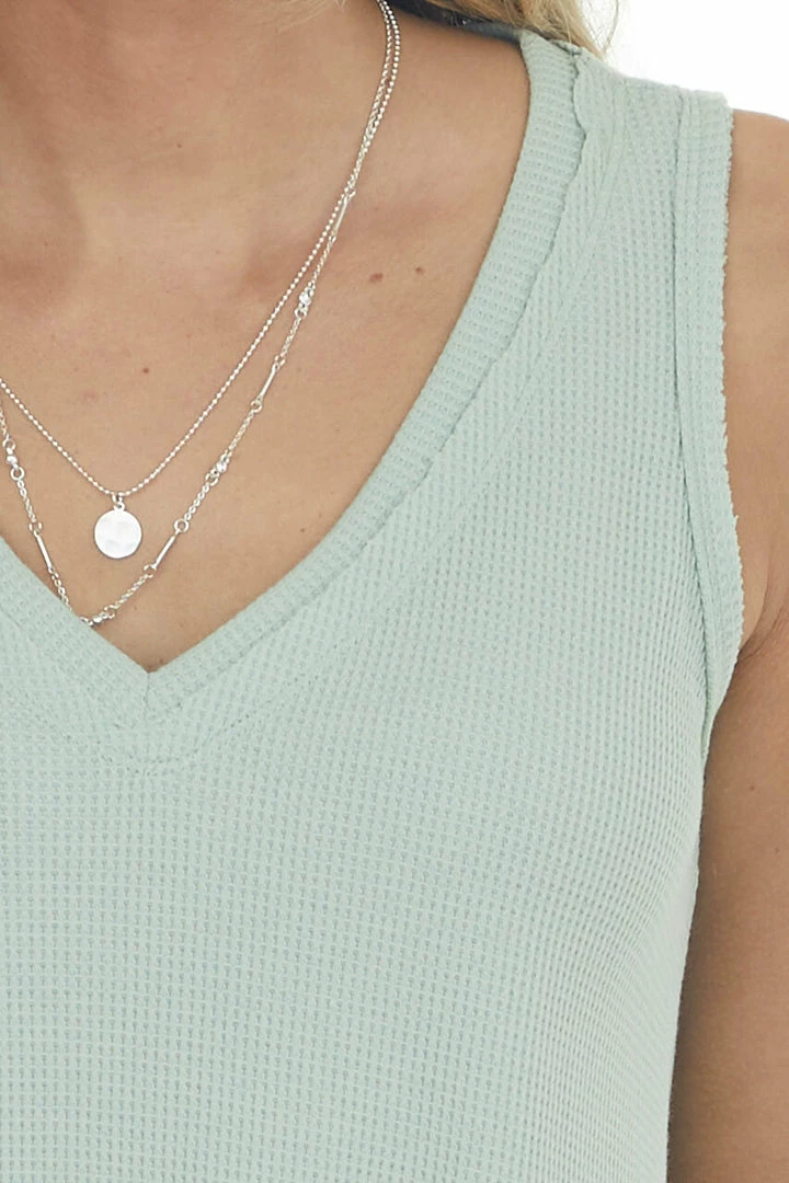 Heyson Sage Thermal Knit Tank Top With V Neckline Tops 9 Heyson Sage Thermal Knit Tank Top With V Neckline Tops