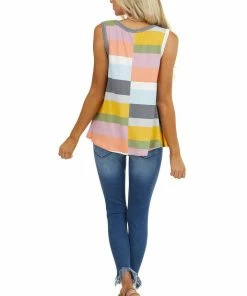 B-Tween Tops Multicolor Striped Sleeveless Super Soft Trapeze Knit Top 28 B-Tween Tops Multicolor Striped Sleeveless Super Soft Trapeze Knit Top