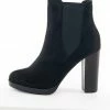 Legend Footwear Black High Heel Booties With Side Panel