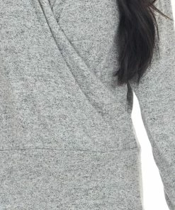 Cherish Heathered Dove Wrapped Surplice Long Sleeve Knit Top 28 Cherish Heathered Dove Wrapped Surplice Long Sleeve Knit Top