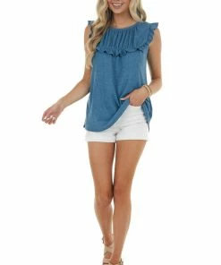 Lovely J Ocean Waffle Knit Short Flutter Sleeve Babydoll Top 27 Lovely J Ocean Waffle Knit Short Flutter Sleeve Babydoll Top