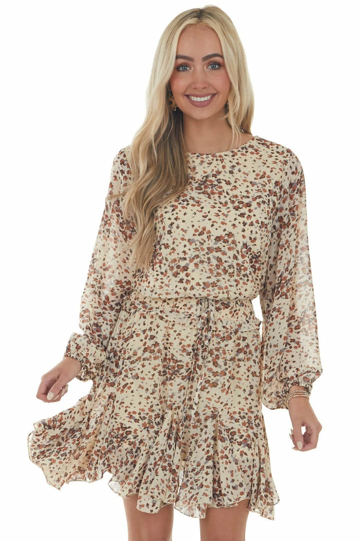 Jodifl Dresses Buttercream Printed Long Sleeve Short Dress 12 Jodifl Dresses Buttercream Printed Long Sleeve Short Dress