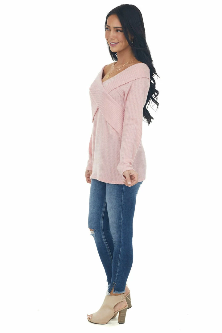 BiBi Bubblegum Criss Cross Brushed Waffle Knit Top 16 BiBi Bubblegum Criss Cross Brushed Waffle Knit Top