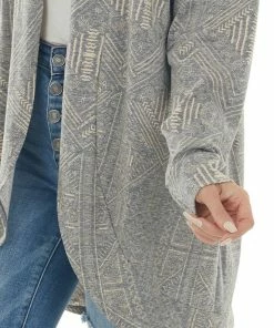 Now N Forever Stone And Peach Abstract Print Knit Cardigan Tops 17 Now N Forever Stone And Peach Abstract Print Knit Cardigan Tops