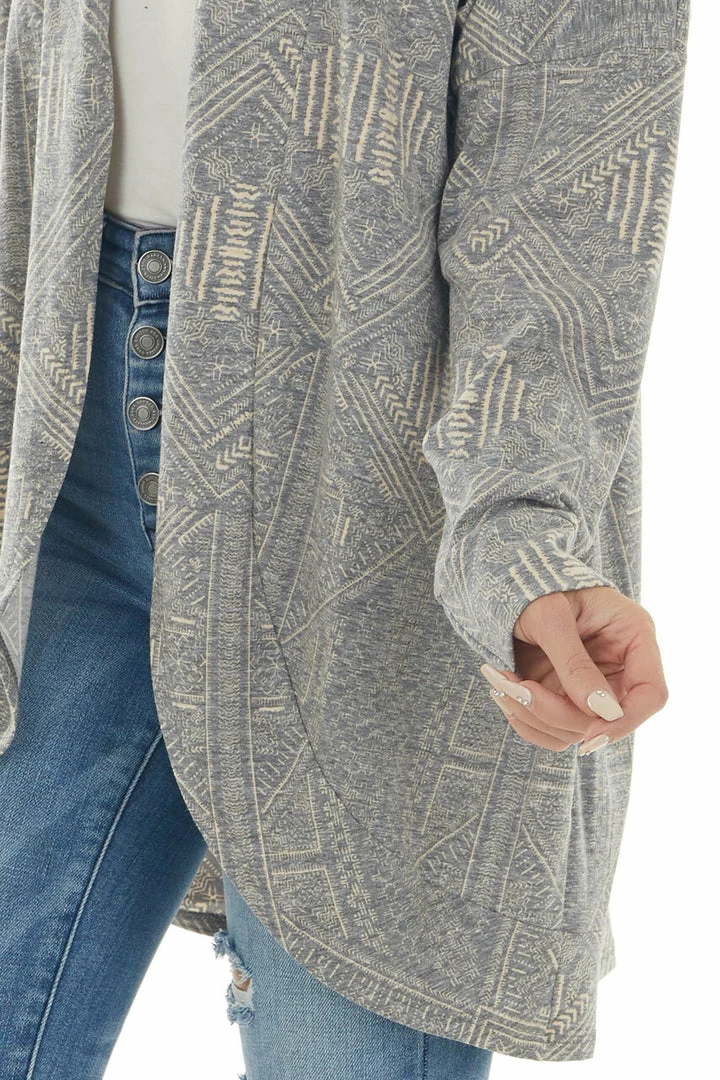 Now N Forever Stone And Peach Abstract Print Knit Cardigan Tops 10 Now N Forever Stone And Peach Abstract Print Knit Cardigan Tops