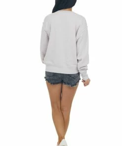 HYFVE Heathered Periwinkle Long Sleeve Knit Sweatshirt 25 HYFVE Heathered Periwinkle Long Sleeve Knit Sweatshirt