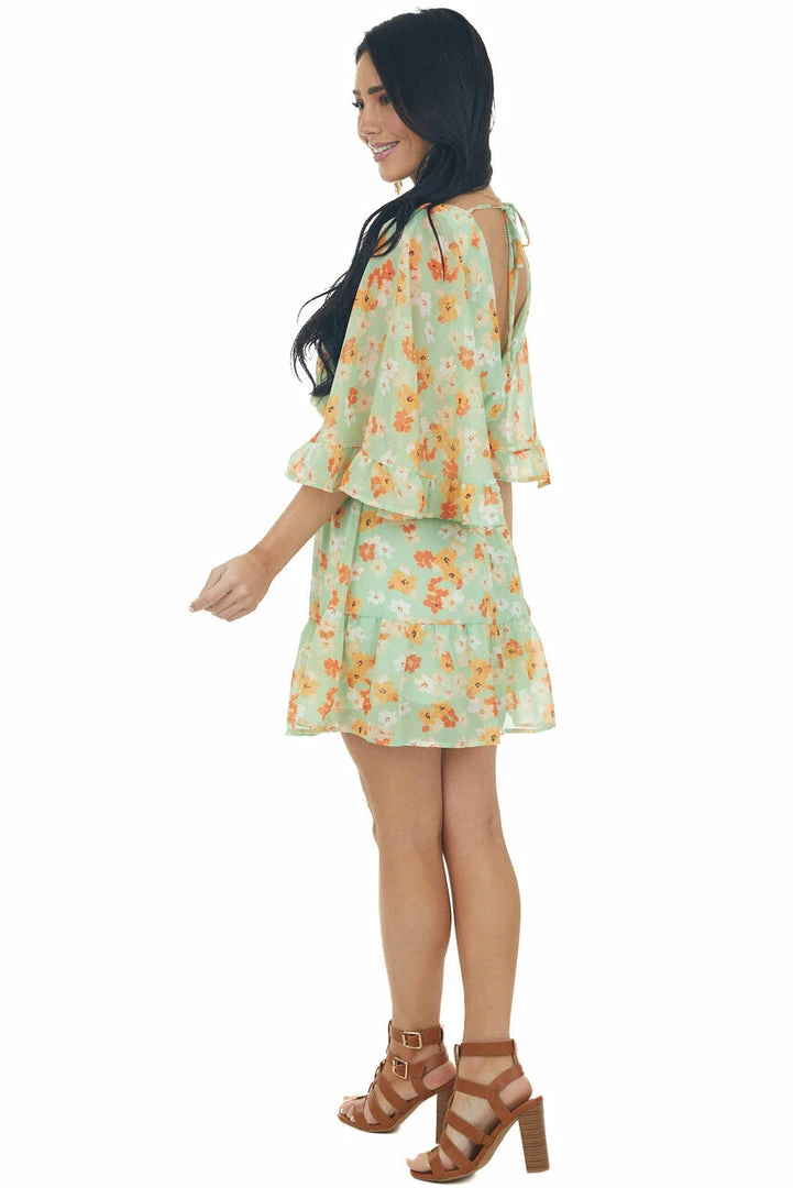 Peach Love Dresses Pistachio And Floral Print Mini Dress 8 Peach Love Dresses Pistachio And Floral Print Mini Dress