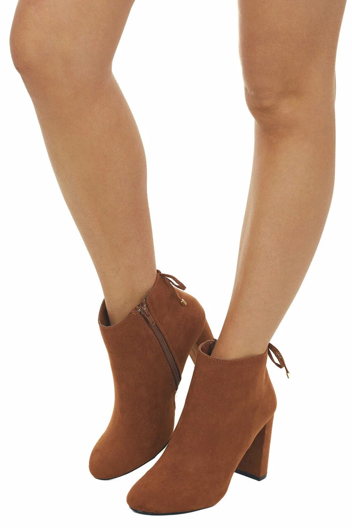 East Lion Corp. Spice Suede High Heel Booties With Tie Detail 9 East Lion Corp. Spice Suede High Heel Booties With Tie Detail