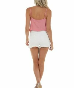 Blue Buttercup Punch Leopard Draped Neck Handkerchief Cami Tops