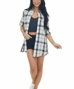 ADORA Tops Black Plaid Long Sleeve Button Up Top 29 ADORA Tops Black Plaid Long Sleeve Button Up Top