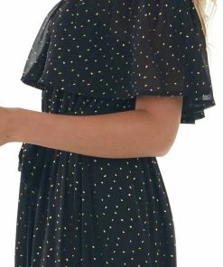 Flying Tomato Dresses Black And Gold Fleck Off Shoulder Maxi Dress 12 Flying Tomato Dresses Black And Gold Fleck Off Shoulder Maxi Dress