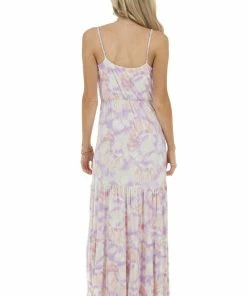 Lush Clothing Dresses Iris Tie Dye Sleeveless Blouson Maxi Dress With Cinch Waist