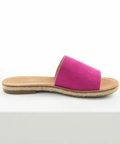 FORTUNE DYNAMIC Mulberry Faux Suede Solid Strap Sandals