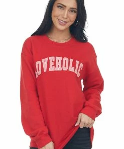 Blume+Co Ruby And Blush'Loveholic' Graphic Sweatshirt