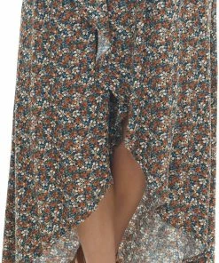 Sweet Lemon Navy Floral Off Shoulder Smocked Maxi Dress Dresses