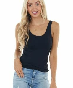 Nikibiki Tops Black Seamless Long Tank Top