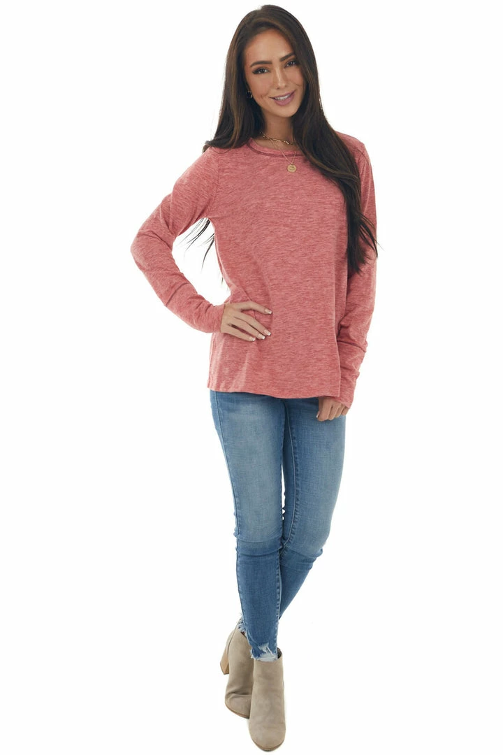 BiBi Melange Ruby Long Sleeve Thumb Hole Knit Top Tops 15 BiBi Melange Ruby Long Sleeve Thumb Hole Knit Top Tops