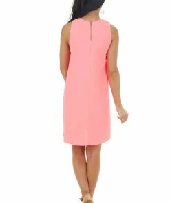 Lime Lush Dresses Neon Watermelon Sleeveless Halter Neckline Short Woven Dress 29 Lime Lush Dresses Neon Watermelon Sleeveless Halter Neckline Short Woven Dress