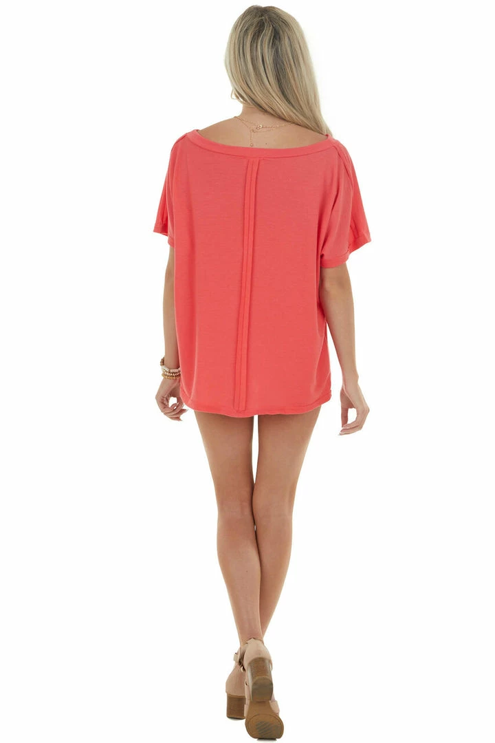 143 Story Punch Half Sleeve Knit Top With Raw Edge Seam Detail Tops 4 143 Story Punch Half Sleeve Knit Top With Raw Edge Seam Detail Tops