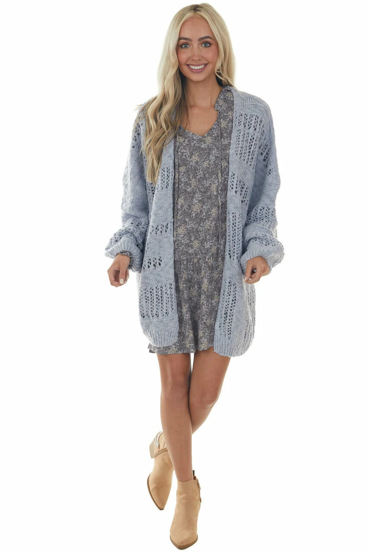 143 Story Dresses Steel Grey Floral Print Long Sleeve Mini Dress 15 143 Story Dresses Steel Grey Floral Print Long Sleeve Mini Dress