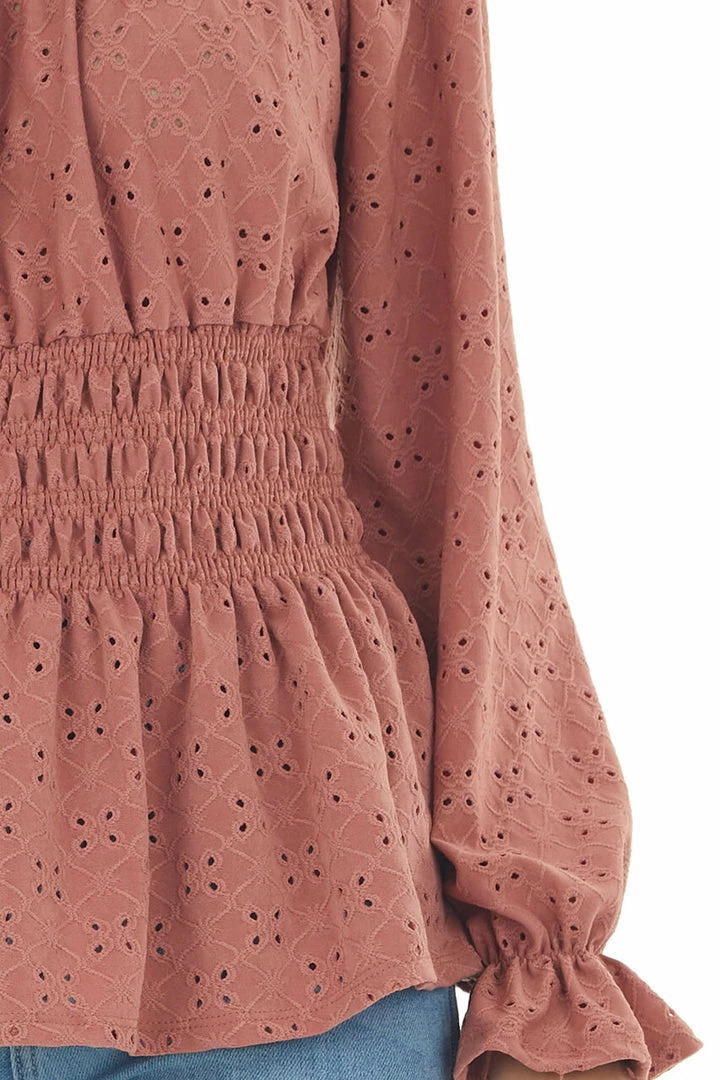 Hailey & Co Ginger Square Neck Eyelet Lace Long Sleeve Top Tops 11 Hailey & Co Ginger Square Neck Eyelet Lace Long Sleeve Top Tops