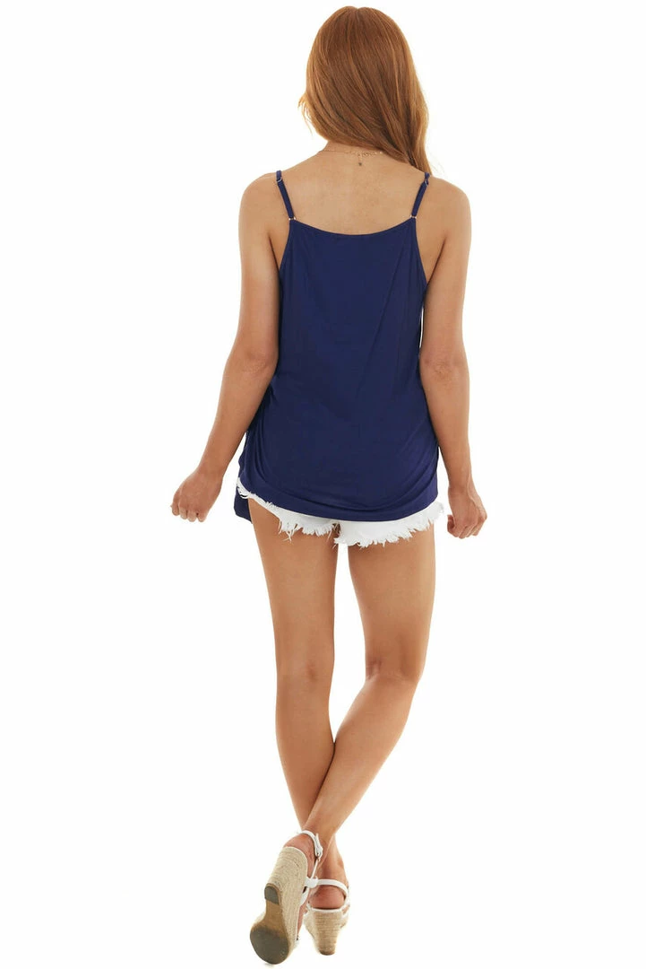 P.S. Kate Tops Navy Wrapped V Neck Knit Tank Top With Tie 8 P.S. Kate Tops Navy Wrapped V Neck Knit Tank Top With Tie