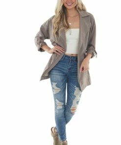 Be Cool Light Taupe Suede Drawstring Trench Jacket Outerwear 28 Be Cool Light Taupe Suede Drawstring Trench Jacket Outerwear