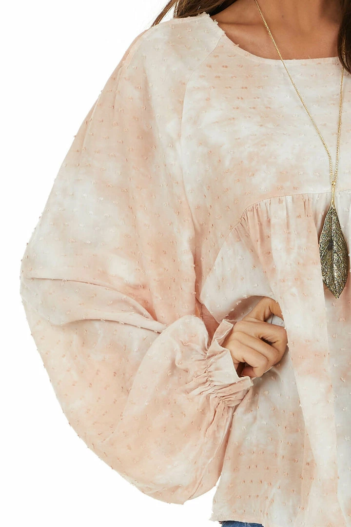 Umgee Dusty Blush And Ivory Tie Dye Swiss Dot Long Sleeve Top 15 Umgee Dusty Blush And Ivory Tie Dye Swiss Dot Long Sleeve Top