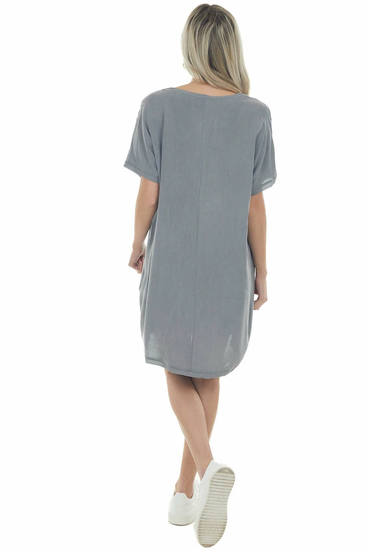 143 Story Dresses Steel Chest Pocket Woven Tee Shirt Dress 15 143 Story Dresses Steel Chest Pocket Woven Tee Shirt Dress