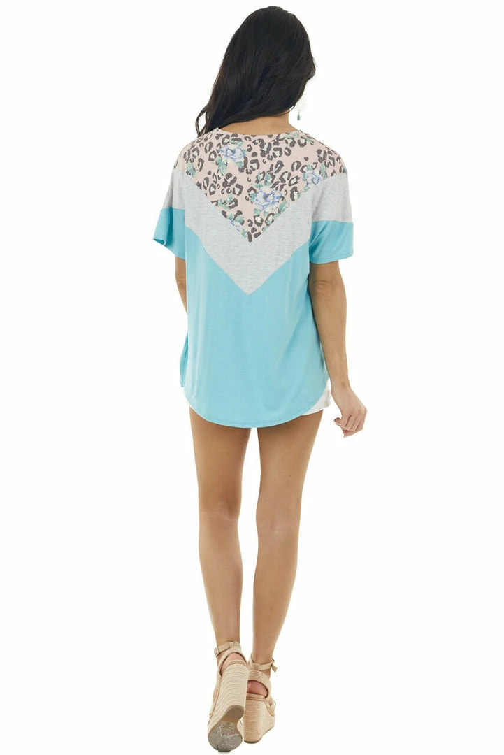 Lovely Melody Turquoise And Dove Chevron Pattern Short Sleeve Knit Top 15 Lovely Melody Turquoise And Dove Chevron Pattern Short Sleeve Knit Top