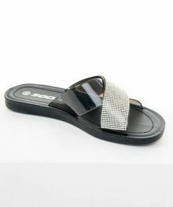 FORTUNE DYNAMIC Shoes Black And Rhinestone Criss Cross Strap Sandals 10 FORTUNE DYNAMIC Shoes Black And Rhinestone Criss Cross Strap Sandals