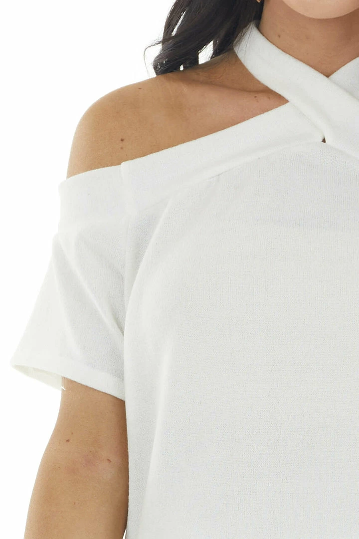 143 Story Ivory Criss Cross Neck Cold Shoulder Short Sleeve Knit Top 18 143 Story Ivory Criss Cross Neck Cold Shoulder Short Sleeve Knit Top