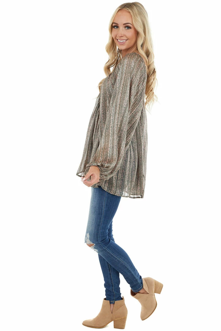 BucketList Forest Green Floral Print Long Puff Sleeve Babydoll Top 14 BucketList Forest Green Floral Print Long Puff Sleeve Babydoll Top