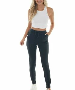 HYFVE Black Elastic Waist Drawstring Knit Joggers