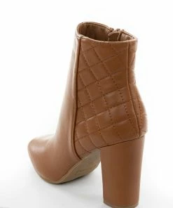 Let's See Style Shoes Spice Quilted Back Detail High Heel Booties