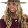 Fame Accessories Walnut Felt Wide Brim Hat With Studded Band