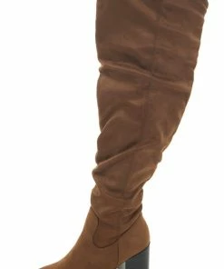JP ORIGINAL CORP Shoes Sepia Faux Suede Pointed Toe Slouchy Boots