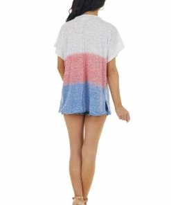 Peach Love Off White Colorblock Short Sleeve Sheer Jersey Knit Top 28 Peach Love Off White Colorblock Short Sleeve Sheer Jersey Knit Top