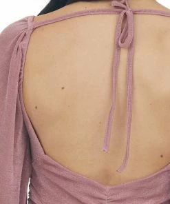 Peach Love Dresses Dusty Rose Ruched Bodycon Mini Dress