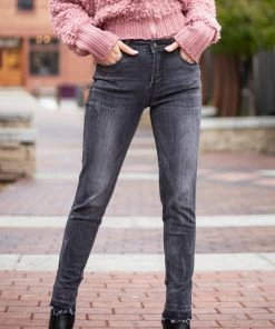 IWT Brands Vintage Black High Rise Whiskered Skinny Jeans