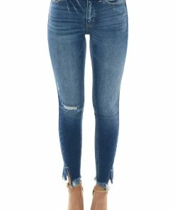 KanCan Dark Wash High Rise Split Hem Skinny Jeans Bottoms 17 KanCan Dark Wash High Rise Split Hem Skinny Jeans Bottoms