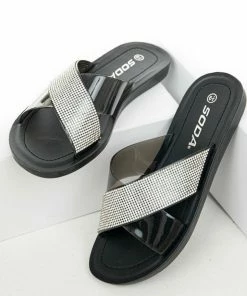 FORTUNE DYNAMIC Shoes Black And Rhinestone Criss Cross Strap Sandals 11 FORTUNE DYNAMIC Shoes Black And Rhinestone Criss Cross Strap Sandals