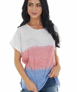 Peach Love Off White Colorblock Short Sleeve Sheer Jersey Knit Top 26 Peach Love Off White Colorblock Short Sleeve Sheer Jersey Knit Top